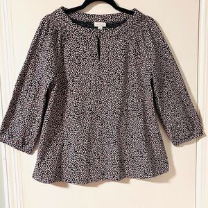 J. Jill More Love Collection S tiny heart print detailed blouse pink & white hea